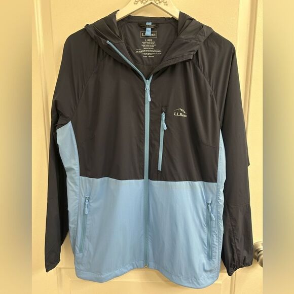 LL Bean L Windbreaker Lightweight Nylon Jacket Outdoors Camping Hiking Layering - Picture 1 of 8